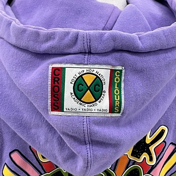 Cross Colours Black Lives Are Loved Cropped Sweatshirt in Lilac - Size Small - Picture 5 of 11